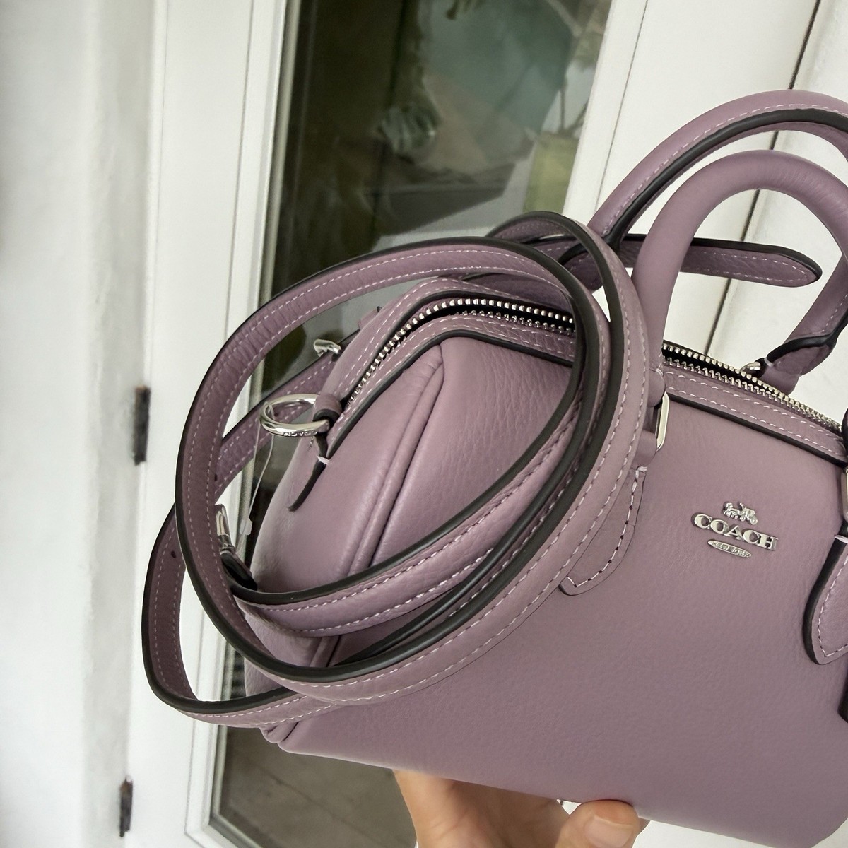 専用【美品】COACH♡2wayショルダーバッグ♡パープル♡レザー♡馬車♡ Leather crossbody bag Coach Purple in Leather - 45358972