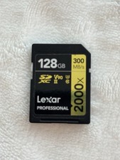 Lexar Pro. 2000x SDHC/SDXC UHS-II Card Gold Series - 128GB, UHS-II, U3,