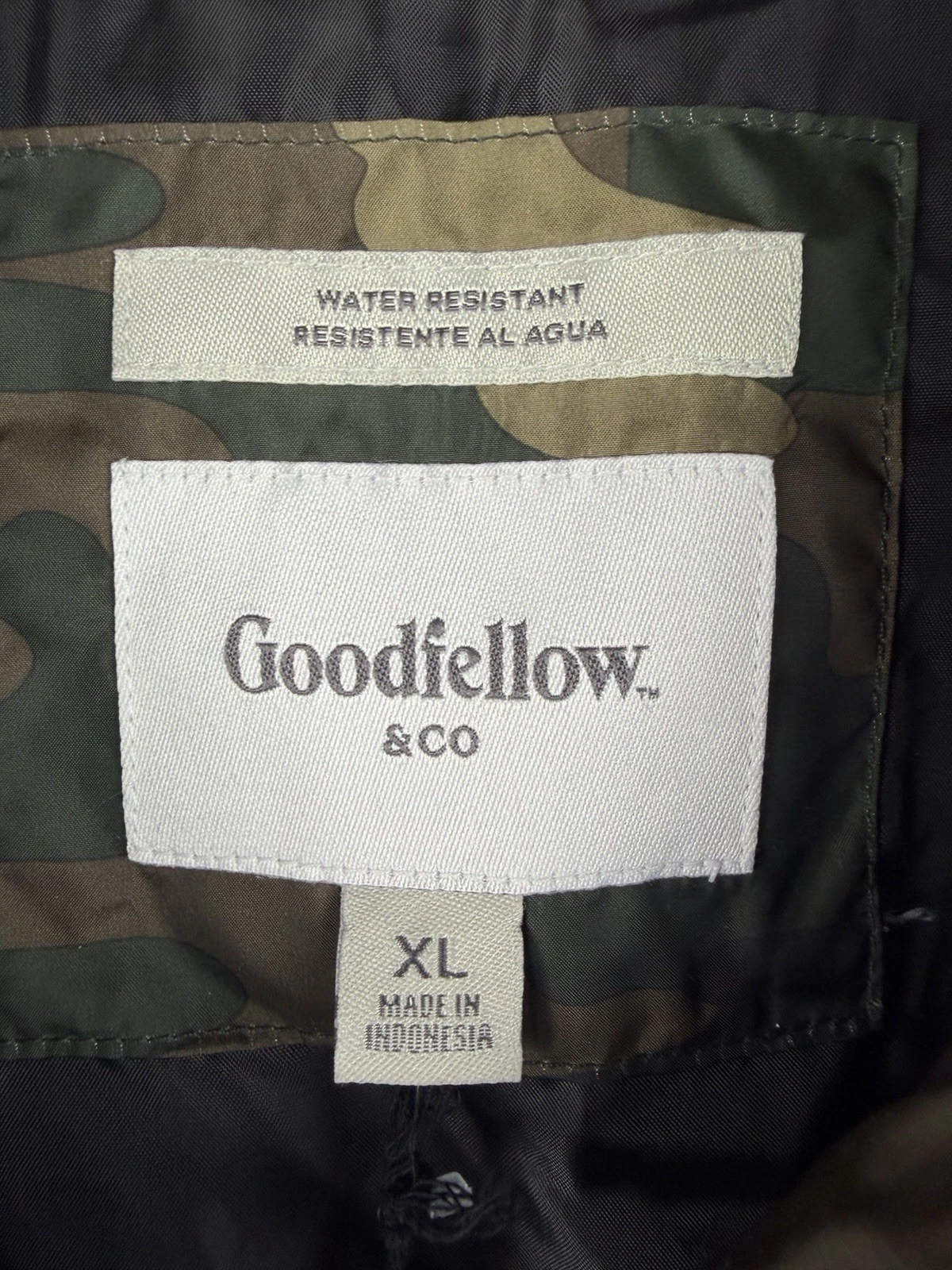 NWT Target Mens Camo Jacket Good fellow XL Green Camouflage Wind Resistant image 5