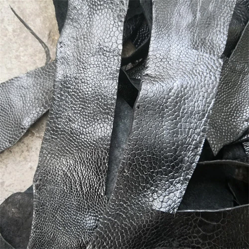 100 % AUTHENTIQUE PATTES D'AUTRUCHE PEAU CUIR FERRAILLE PEAU VÉRITABLE PEAU CUIR EXOTIQUE NOIR - Photo 5 sur 11