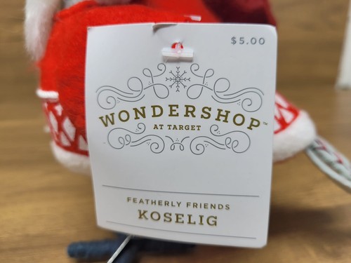 Wondershop Target Fabric Bird Decorative Figurine Dressed As Santa -Koselig -New - Picture 4 of 6