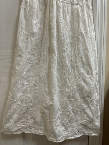 Mossimo White Cream Floral Embroidered Summer Surplus Tank Dress Y2K Medium - Picture 5 of 11