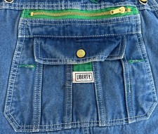Liberty Denim Overalls Men Size 48x30 Blue Jean Bib Carpenter Work Wear Coverall