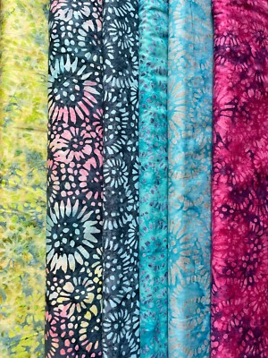 Batikstoff, Sonnenblumen Design, 100% Baumwolle, FQ, Basteln, Quilten Patchwork