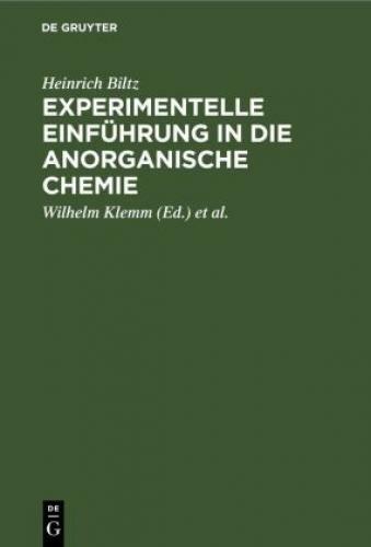 Experimentelle Einführung In Die Anorganische Chemie 6752