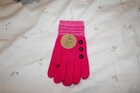 NWT Britt's Knit's Winter Gloves Women's Ultra Soft Knit Button Accent Hot Pk