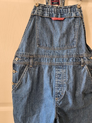 Vintage Overall Bum Equipment Y2K 90s Jeans Shorts Bib Size Large - Picture 4 of 6