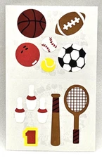 Vintage 1983 Mrs. Grossman's Stickers SPORTS BALLS & EQUIPMENT Bowling Tennis ++