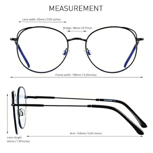2 Pack Blue Light Blocking Round Clear Glasses Small Face Gold /Black Frame New - Picture 2 of 5