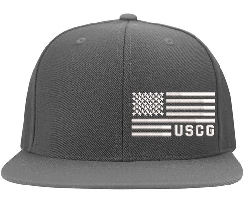 United States Coast Guard American Flag Side Embroidered Flexfit Hat - Picture 16 of 37