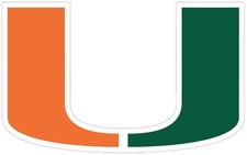 Hurricanes University of Miami Vinyl Sticker Decal SIZES CornholeTruck Wall