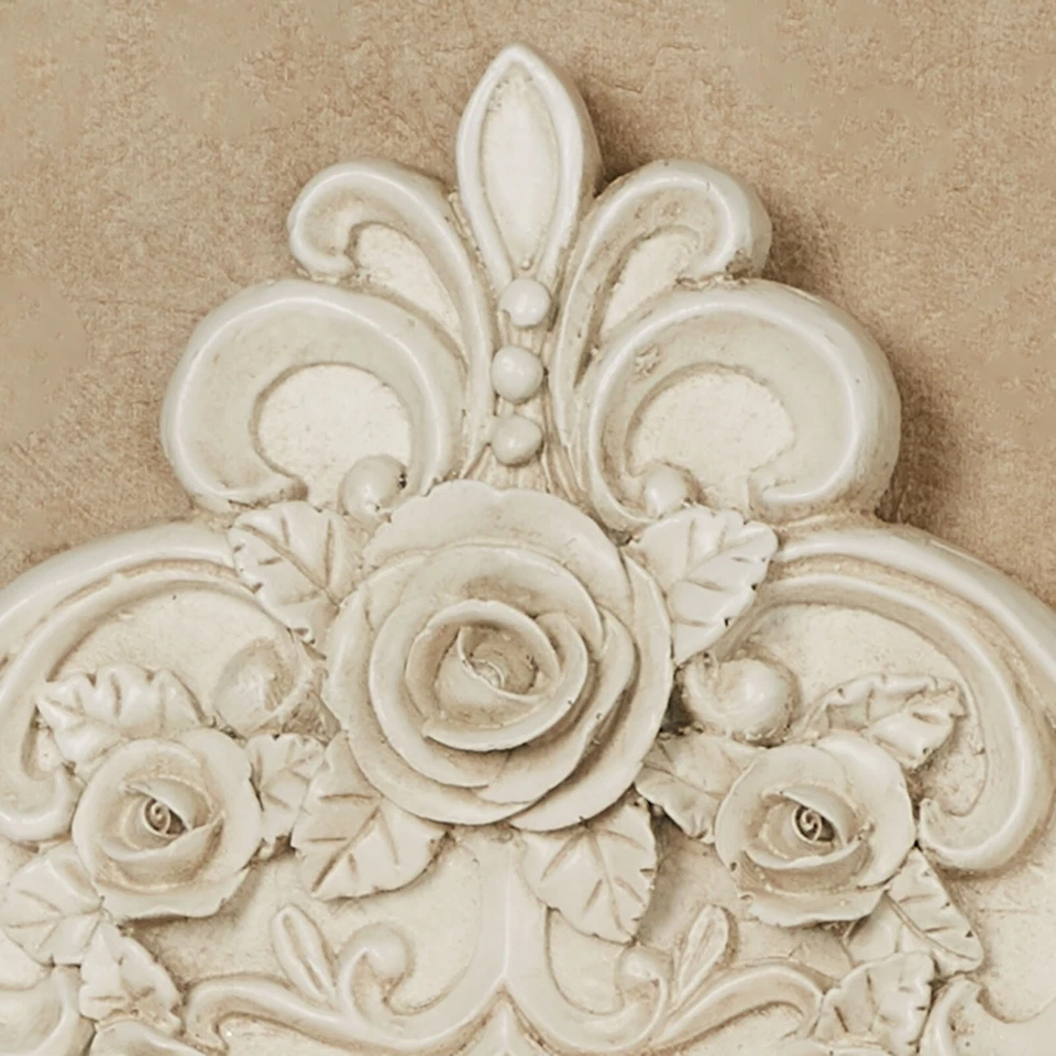 维多利亚玫瑰壁灯一对象牙烛台古董象牙花卉 — 第 4/4 张图片