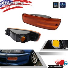 Fits 1992-1993 Acura Integra Amber Bumper Lights Signal Parking Lamps Pair 92-93