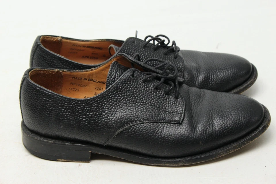 Zapatos de vestir Steven Alan para hombre 8 negros granulados cuero punta lisa Blucher Foto 2 de 4