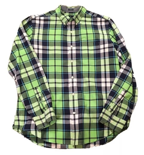 American Eagle Green Plaid Shirt Mens 