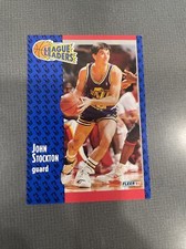 JOHN STOCKTON 1991-92 Fleer Basketball League Leaders #221 Utah Jazz NM+