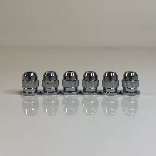 Electric Guitar Fender Style Chrome String Ferrules Flat Top Set of 6