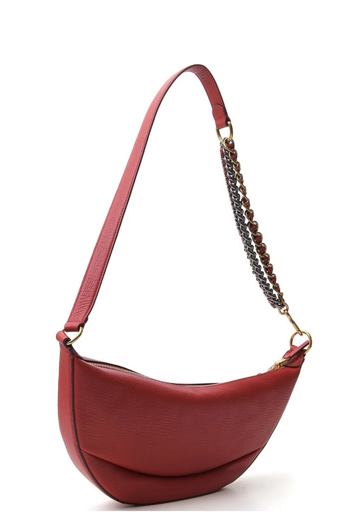 MARC JACOBS Eclipse Leather Crossbody Hobo Bag Red Leather