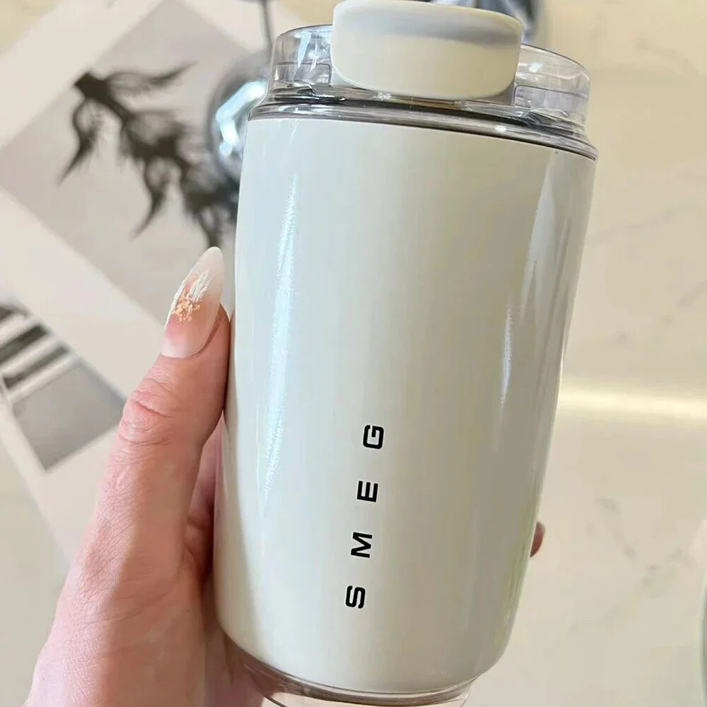 Tumbler Thermos Cup Milky White Coffee Mug Car Insulated Water Bottle Travel SS