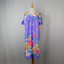 Vintage Granada Floral Muumuu Jersey Knit House Dress Nightgown, Large 9914