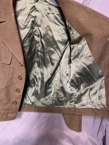 1957 Post WWII Men's Ike Jacket Wool Green Lined 3 Pocket Korean War US Army - Picture 16 of 18