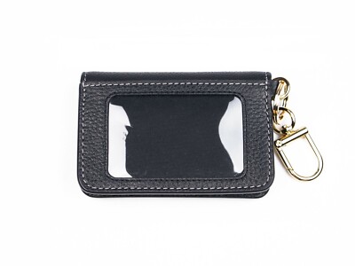 TORY BURCH　43652 225 New Tory Burch Thea Black Flap Card Case Key Ring Coin Pouch