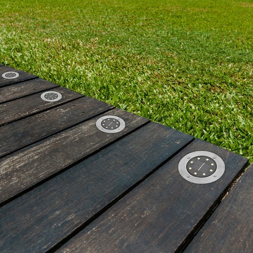 8PCS Solar Disk Light 8LED Ground Light White Light Outdoor Garden Pathway Light - Picture 8 of 9