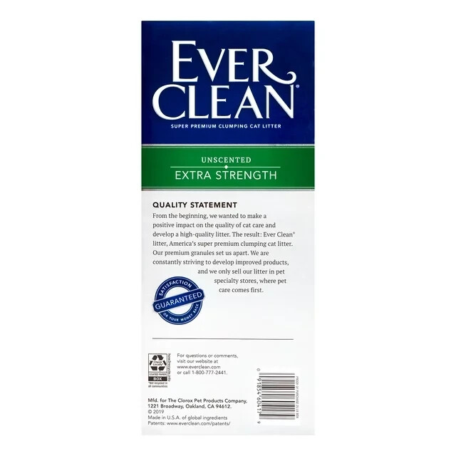 Ever Clean Extra Strength Unscented Clumping Clay Cat Litter, 25 lbs