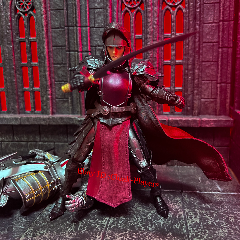 1/12 Custom Red Wired Cape Cloak For 6'' Mythic Legions Lady