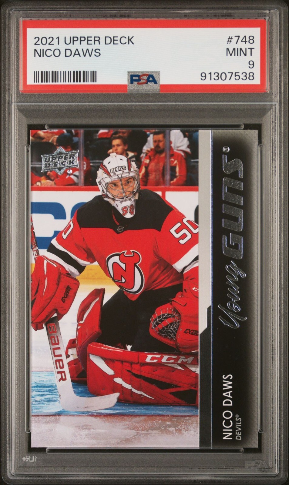 2021 Upper Deck Young Guns Rookie Nico Daws #748 PSA 9 New Jersey Devils