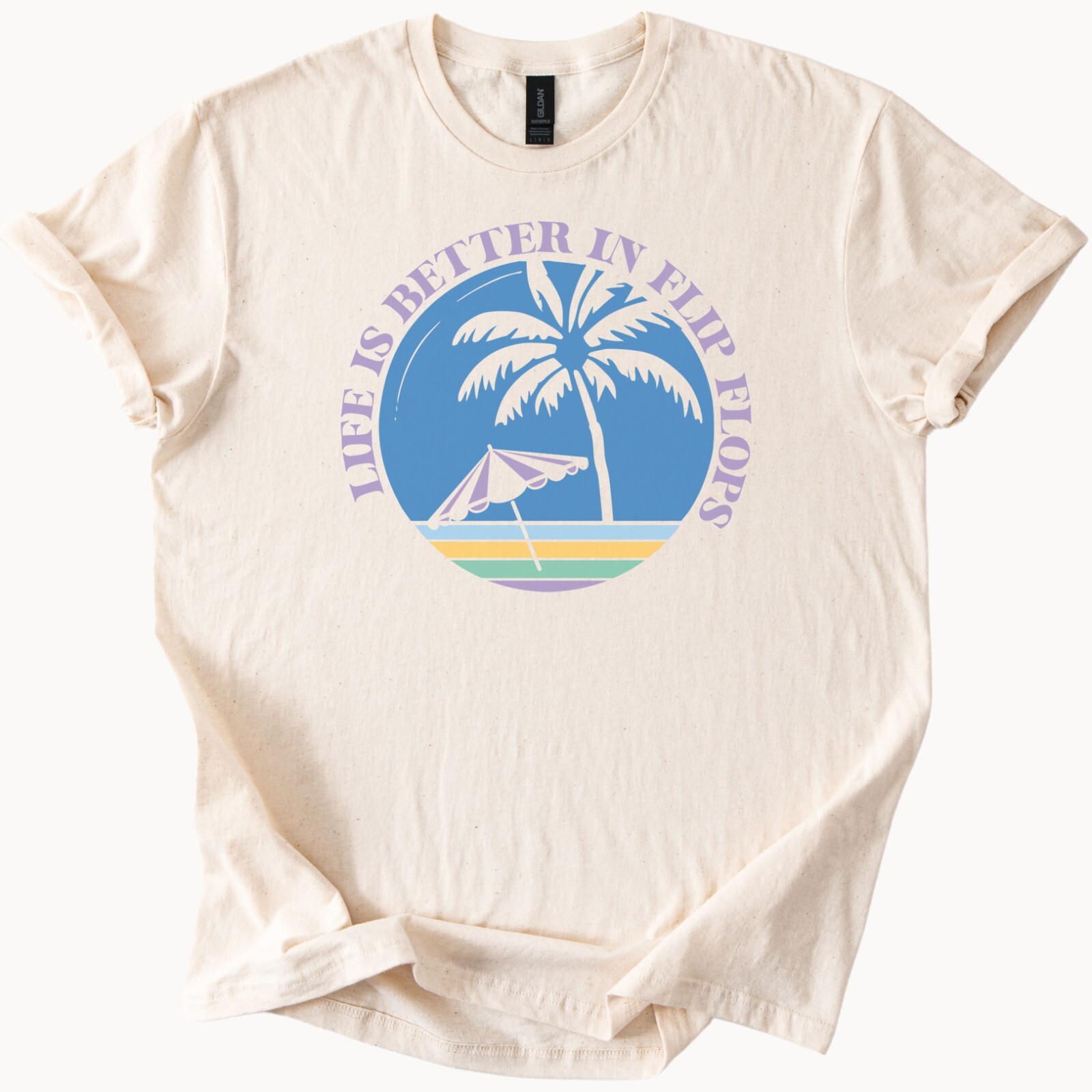 Life Is Better In Flip Flops Palm Tree Beach Graphic Tee Summer Shirt Gift