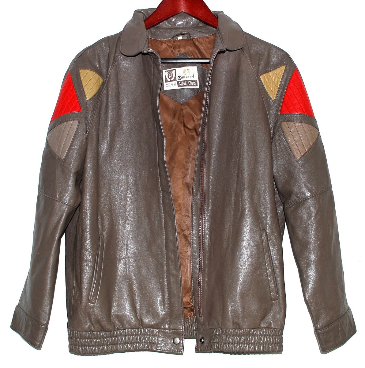 Designer Womens Leather Jacket with Triangle Shoulder