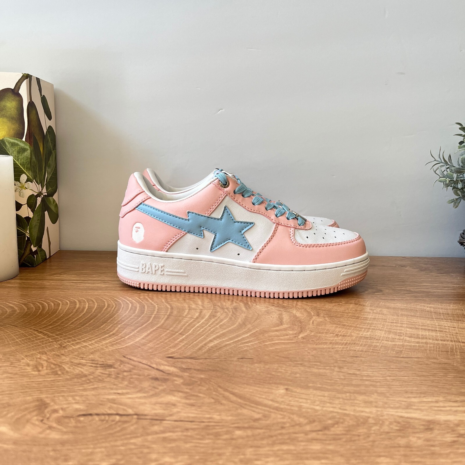Pastel Pink Bape Sneakers Bapestas Pink Bape Bapesta Sneakers A