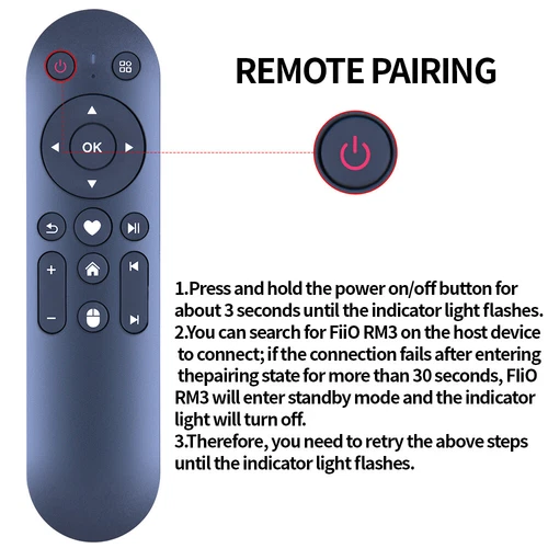 New RM3 Bluetooth Remote Control For FiiO R9 R7 M11Plus M15S M11S M17 - Picture 2 of 4
