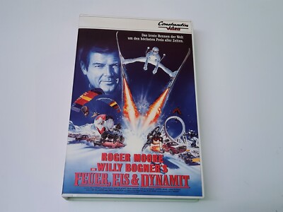 Feuer, Eis & Dynamit 1990 VHS German PAL Video Roger Moore Willy Bogner