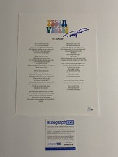 Tessa Violet pop singer signed autographed Lyric sheet ‘Yes Mom’ ACOA