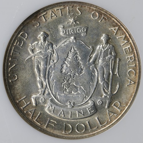 1920 50c Maine Silver Half Dollar NGC MS64 - Picture 3 of 4
