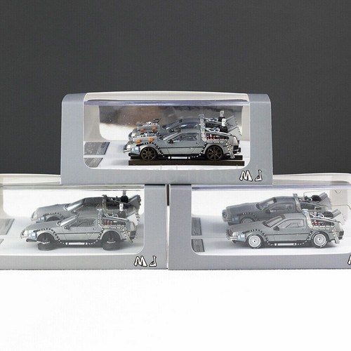 MJ 1/64 Scale For Back to the Future DeLorean Time Machine1 Diecast car Model - Picture 5 of 5