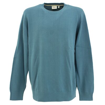 S OLIVER Herren Pulli Pullover Strick Rundhals Baumwolle blue blau