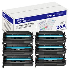 6PK Fits For HP Laserjet Pro M402n MFP M426fdw CF226A 26A Black Toner Cartridge