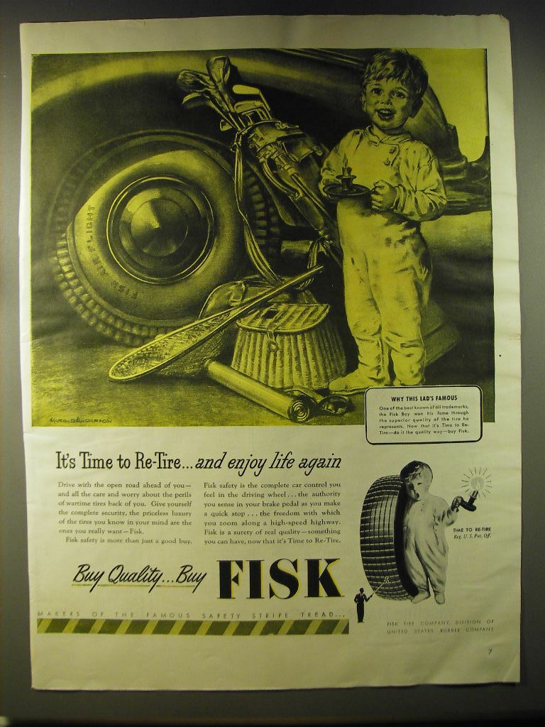 1946 vintage AD for FISK Auto Tires