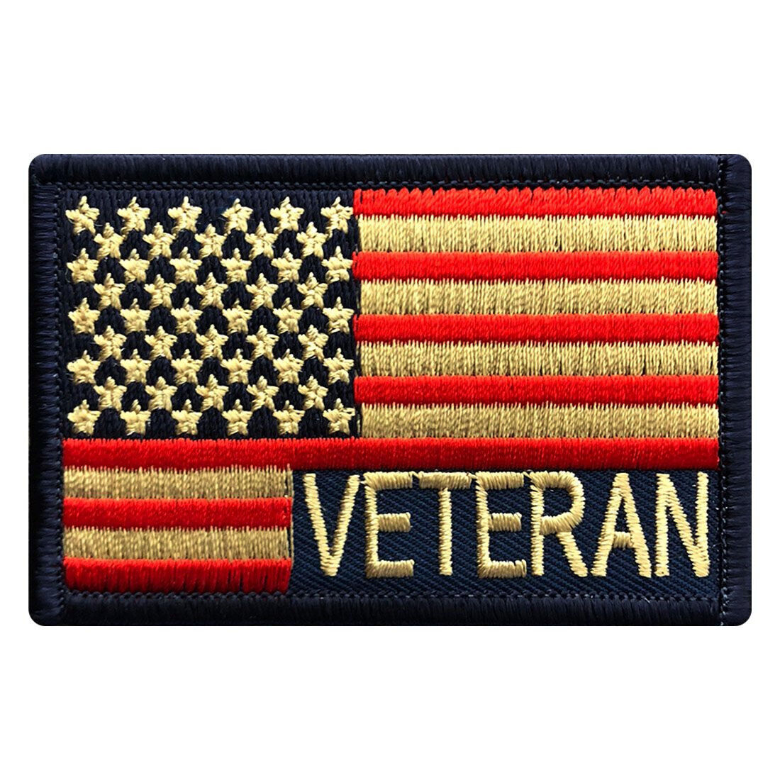 Subdued USA Flag Veteran Morale Patch - Hook and Loop 2x3