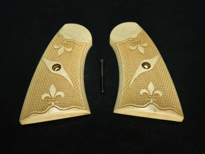 Maple Fleur Dis Le Uberti Schofield Grips Checkered Engraved Textured