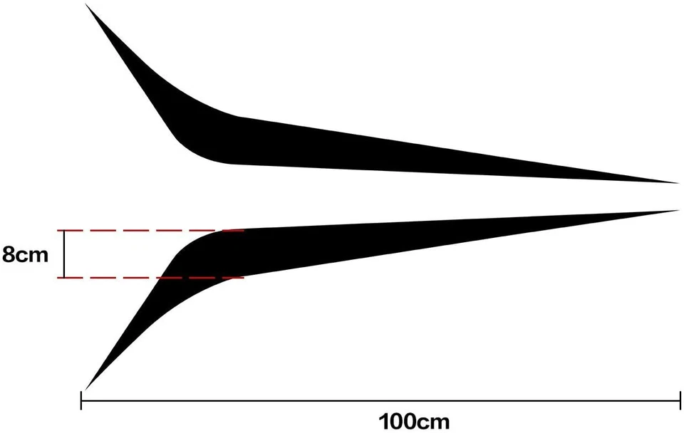 2 шт. черные виниловые измененные полоски декор отделка наклейка на капот спортивного автомобиля гонки - Изображение 3 из 4