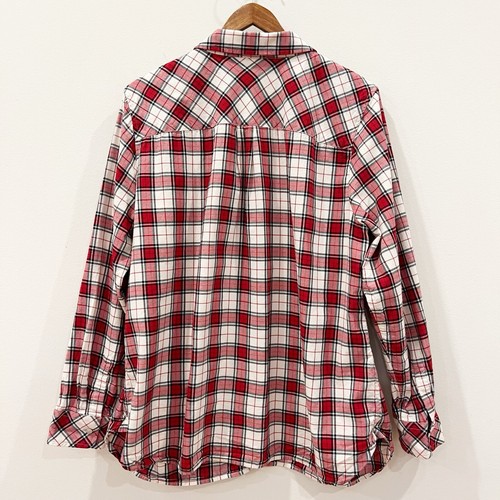 Camisa Top Talbots Mujer 2X Rojo Dorado Metálico Cuadros Abotonados Volantes Suave Preppy - Imagen 2 de 9