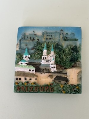 Salzburg Kühlschrankmagnet Landschaft Szene 3D Handbemalt Reise Tourismus Geschenk