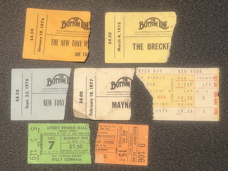 Vintage 1970’s Jazz Ticket Stub Lot - FREE US SHIPPING