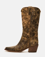 Steve Madden Women's Albany Boots Brown Distressed