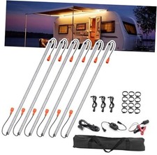 12V Interior Light Bar Kit, Dimmable Camping Lights, Weatherproof 6 PCS Amber