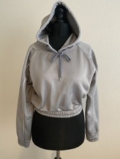 Women's Grey cropped hoodie Size 12 Used Excellent